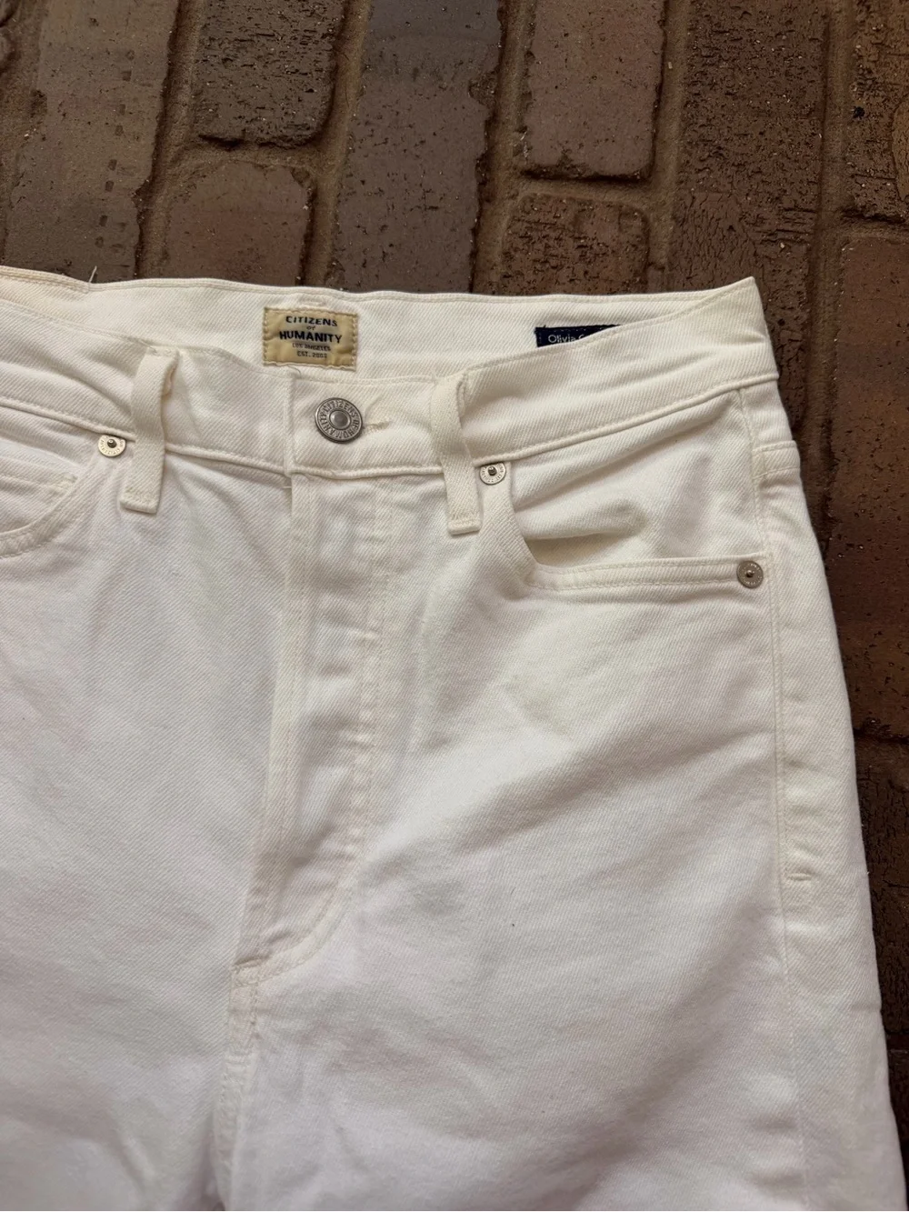 Citizens Of Humanity White slim High-Rise Jeans